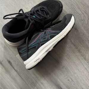 ASICS Black and Teal Athletic Shoes